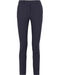 Женские темно-синие брюки в вертикальную полоску от Victoria Beckham