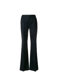 Темно-синие брюки-клеш с камуфляжным принтом от Talbot Runhof