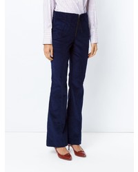 Темно-синие брюки-клеш от Alcaçuz