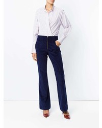 Темно-синие брюки-клеш от Alcaçuz