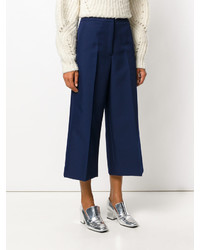 Темно-синие брюки-клеш от Marni