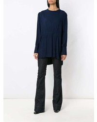 Темно-синие брюки-клеш от Alcaçuz