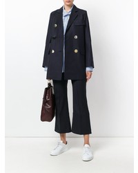 Темно-синие брюки-клеш от Eudon Choi