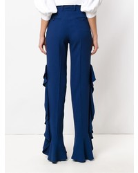 Темно-синие брюки-клеш от Reinaldo Lourenço