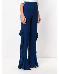 Темно-синие брюки-клеш от Reinaldo Lourenço