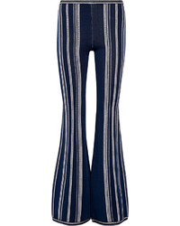Темно-синие брюки-клеш от Herve Leger