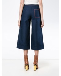 Темно-синие брюки-кюлоты от MSGM