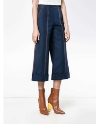 Темно-синие брюки-кюлоты от MSGM