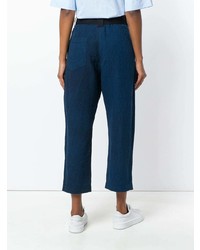 Темно-синие брюки-кюлоты от Odeeh