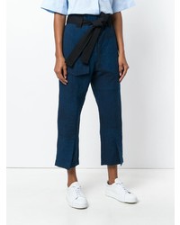 Темно-синие брюки-кюлоты от Odeeh