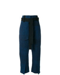 Темно-синие брюки-кюлоты от Odeeh