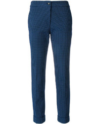 Женские темно-синие брюки с вышивкой от Etro