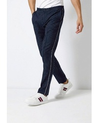 Темно-синие брюки чинос в вертикальную полоску от Burton Menswear London
