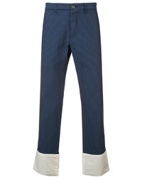 Темно-синие брюки чинос в вертикальную полоску от Loewe