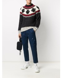 Темно-синие брюки чинос с принтом от DSQUARED2