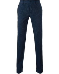 Темно-синие брюки чинос с принтом от Etro