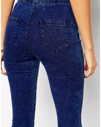Темно-синие вареные джинсы скинни от Asos