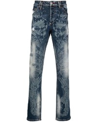 Мужские темно-синие вареные джинсы от Philipp Plein