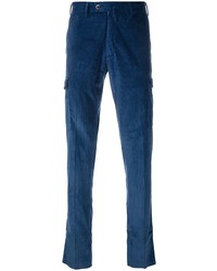 Темно-синие вельветовые брюки карго от Pt01