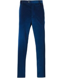 Мужские темно-синие вельветовые классические брюки от Etro