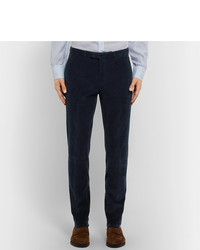 Мужские темно-синие вельветовые классические брюки от Boglioli