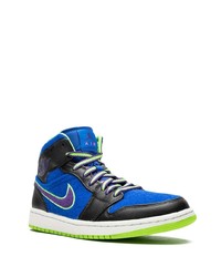 Мужские темно-синие высокие кеды из плотной ткани от Jordan