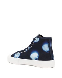 Мужские темно-синие высокие кеды с принтом от PS Paul Smith