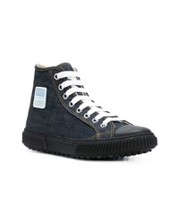 Мужские темно-синие высокие кеды от Prada