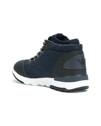 Мужские темно-синие высокие кеды от Armani Jeans