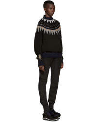 Женские темно-синие вязаные брюки от Sacai