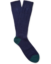 Мужские темно-синие вязаные носки от Paul Smith
