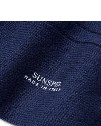 Мужские темно-синие вязаные носки от Sunspel
