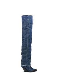 Темно-синие джинсовые ботфорты от Diesel