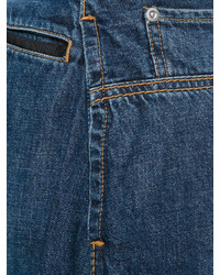 Темно-синие джинсовые брюки-кюлоты со складками от Sacai