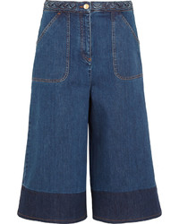 Темно-синие джинсовые брюки-кюлоты от Valentino