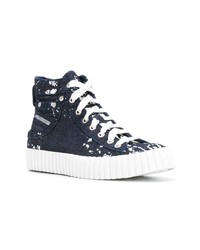 Женские темно-синие джинсовые высокие кеды от Diesel