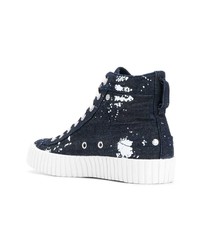 Женские темно-синие джинсовые высокие кеды от Diesel