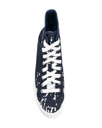 Женские темно-синие джинсовые высокие кеды от Diesel