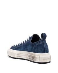 Мужские темно-синие джинсовые низкие кеды от DSQUARED2