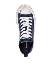 Мужские темно-синие джинсовые низкие кеды от DSQUARED2