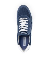 Мужские темно-синие джинсовые низкие кеды от Jacob Cohen