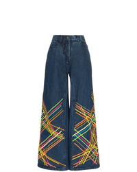 Темно-синие джинсовые широкие брюки с принтом от All Things Mochi