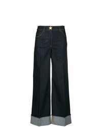 Темно-синие джинсовые широкие брюки от Boutique Moschino