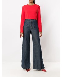 Темно-синие джинсовые широкие брюки от Nk