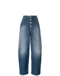 Темно-синие джинсовые широкие брюки от MM6 MAISON MARGIELA