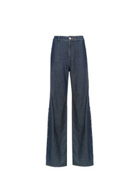 Темно-синие джинсовые широкие брюки от Nk