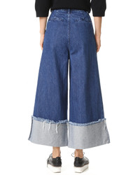 Темно-синие джинсовые широкие брюки от Edit