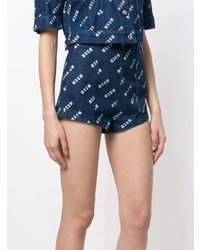 Женские темно-синие джинсовые шорты с принтом от MSGM