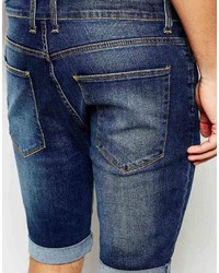 Мужские темно-синие джинсовые шорты