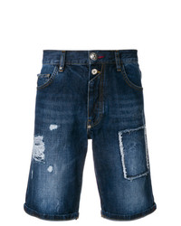 Мужские темно-синие джинсовые шорты от Philipp Plein